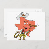 texas Cowboy Cartoon Postkarte (Vorne/Hinten)