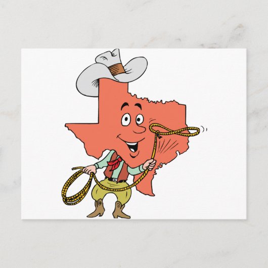 texas Cowboy Cartoon Postkarte (Vorderseite)