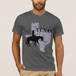 Texas Cowboy Grunge Mens Gray T - Shirt