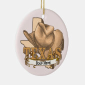 Texas Cowboy individuelle Name Keramik Ornament (Rechts)
