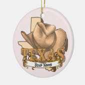 Texas Cowboy individuelle Name Keramik Ornament (Links)