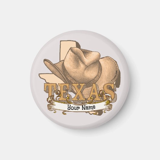 Texas Cowboy individuelle Name Magnet (Vorne)