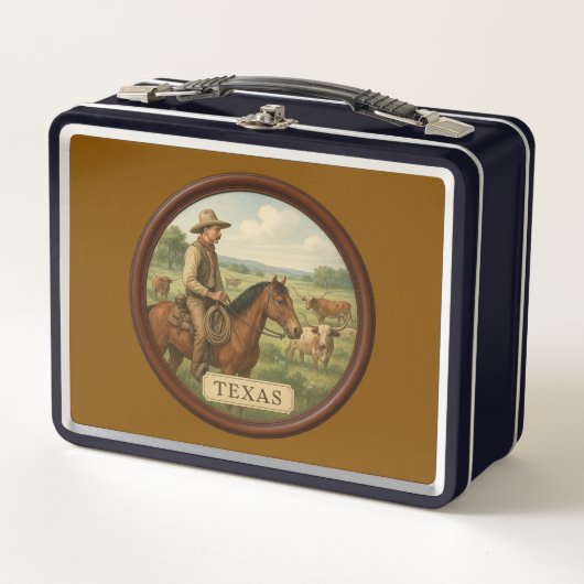 Texas Cowboy Metal Lunchbox (Vorderseite)