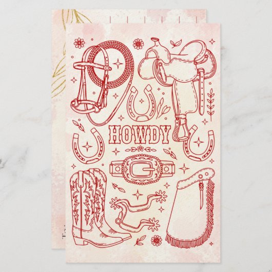 Texas Cowboy Pack Briefpapier (Vorne/Hinten)