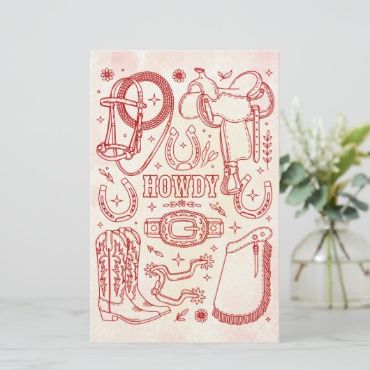 Texas Cowboy Pack  Briefpapier (Stehend Vorderseite)