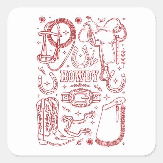 Texas Cowboy Pack Quadratischer Aufkleber (Vorderseite)