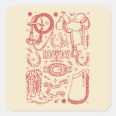 Texas Cowboy Pack Quadratischer Aufkleber (Vorderseite)