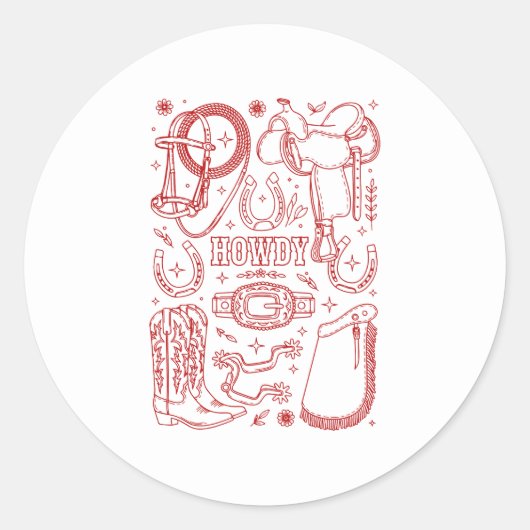 Texas Cowboy Pack Runder Aufkleber (Vorderseite)