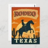 Texas Cowboy Rodeo Vintag Postkarte (Vorne/Hinten)