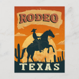 Texas Cowboy Rodeo Vintag Postkarte