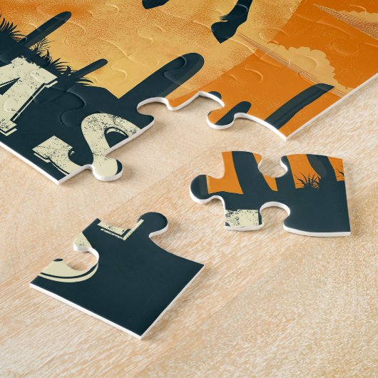 Texas Cowboy Rodeo Vintag Puzzle (Seite)