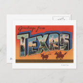 Texas (Cowboy Roping Bull)Große Briefszenen Postkarte (Vorne/Hinten)