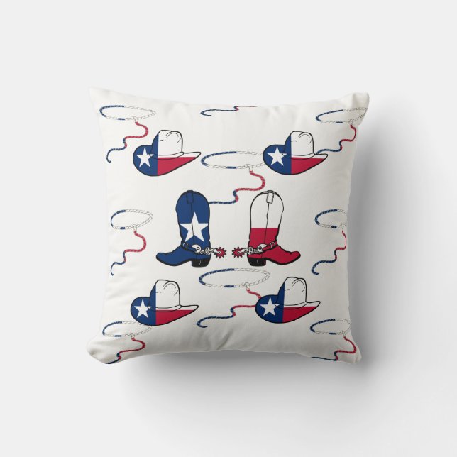 Texas Cowboy Stiefel und Hats auf jeder FARBE Kissen (Vorderseite)