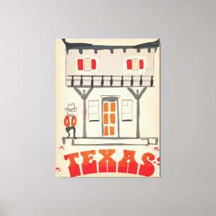Texas Cowboy Vintag Style Reiseplakat Leinwanddruck