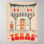 Texas Cowboy Vintag Style Reiseposter Poster (Vorne)