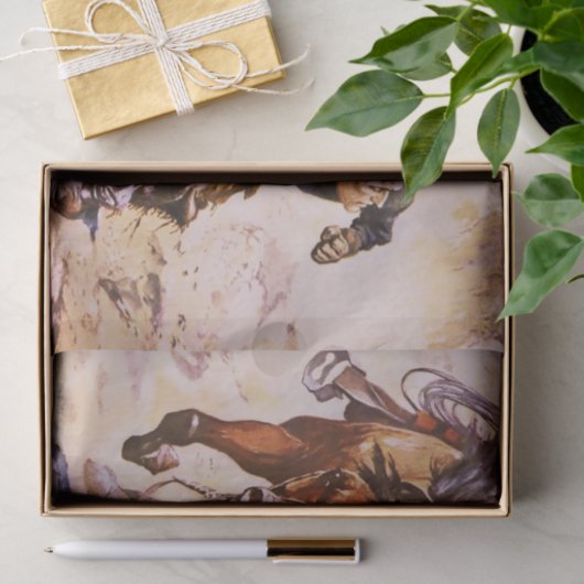 "Texas Cowboy" von Stanley L Wood Seidenpapier (Geschenk)