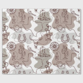 Texas Cowboy Western Doodle Geschenkpapier (Flach)