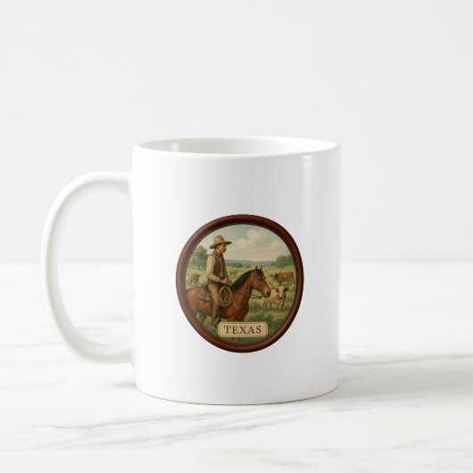 Texas Cowboy White Classic Tasse (Links)