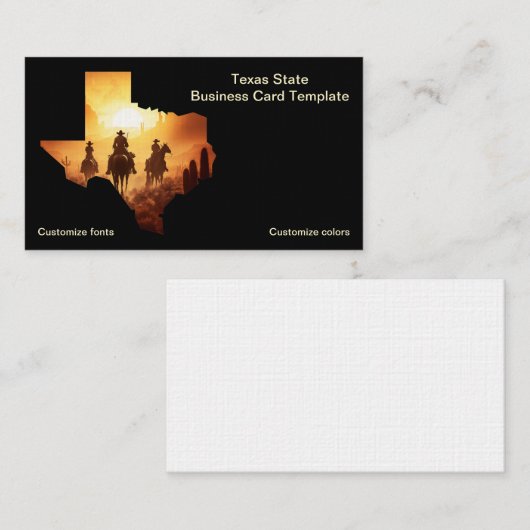 Texas Cowboys Staat des Texas-Logos Visitenkarte (Vorne/Hinten)