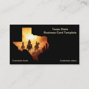 Texas Cowboys Staat des Texas-Logos Visitenkarte
