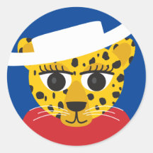 Texas Cowgirl Cowboy Cheetah Klassiker rund Aufkle