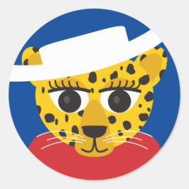 Texas Cowgirl Cowboy Cheetah Klassiker rund Aufkle Runder Aufkleber