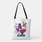 Texas Cowgirl Girls sind Hübscher in (IHRE STADT) Tasche (Rückseite)