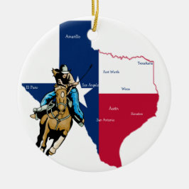 Texas Cowgirl Keramikornament