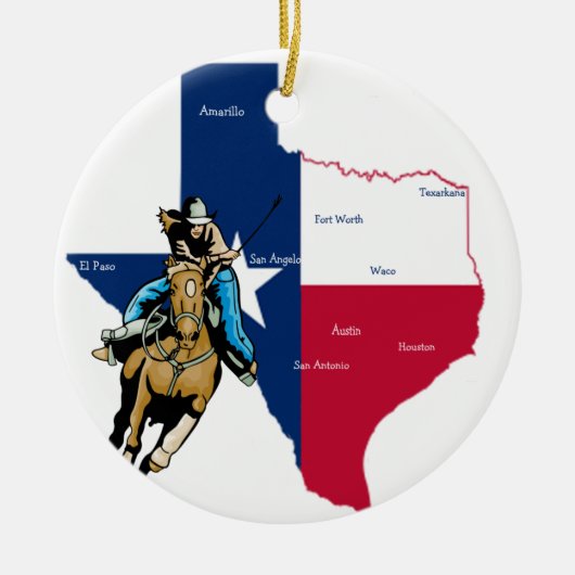 Texas Cowgirl Keramikornament (Vorne)