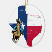 Texas Cowgirl Keramikornament (Links)