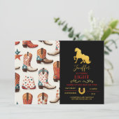 texas cowgirl Land wild, Illustration zeichnend Einladung (Stehend Vorderseite)