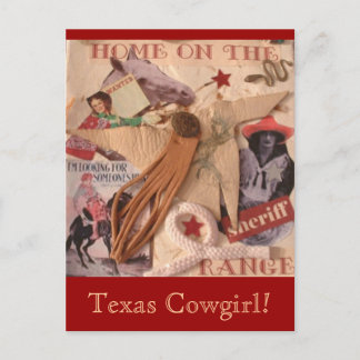 Texas Cowgirl Postcard Postkarte