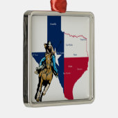 Texas Cowgirl Silbernes Ornament (Rechts)