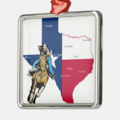 Texas Cowgirl Silbernes Ornament (Links)