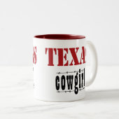 Texas-Cowgirl-Tasse Zweifarbige Tasse (VorderseiteRechts)