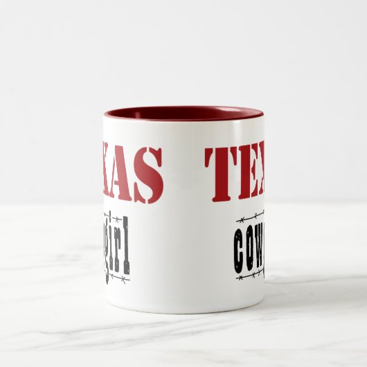 Texas-Cowgirl-Tasse Zweifarbige Tasse (Mittel)