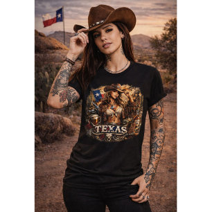 Texas Cowgirl Vintage Western Damen T-Shirt Tri-Blend Shirt
