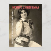 Texas Cowgirl Weihnachtsgrüße Feiertagspostkarte (Vorderseite)