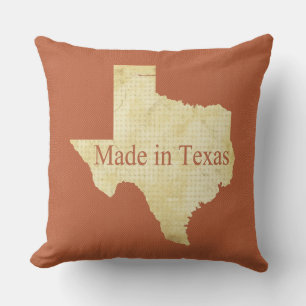 Texas Cream and Rusty Red Square Throw Kissen