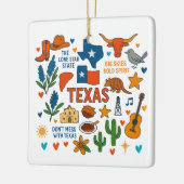 Texas Custom Family Trip Weihnachten Keramikornament (Links)