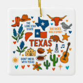 Texas Custom Family Trip Weihnachten Keramikornament (Vorderseite)