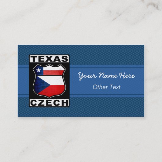 Texas Czech American Custom Business Cards Visitenkarte (Vorderseite)