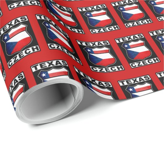 Texas Czech American Gift Wrap Geschenkpapier (Rolleneckpunkt)