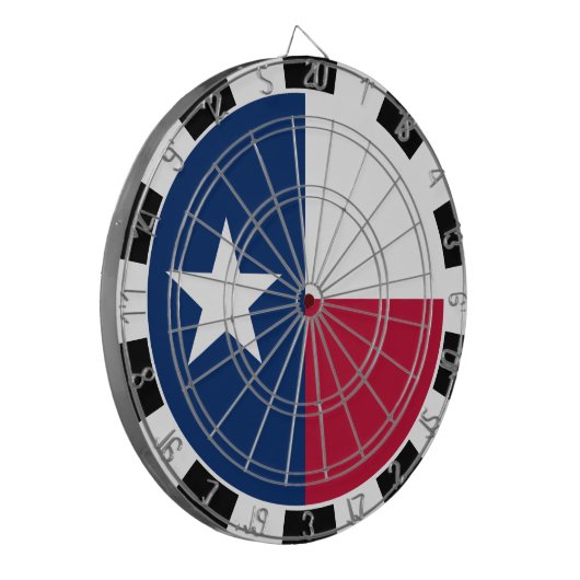 Texas Dartboard USA & Texas Flag / Spielbrett Dartscheibe (Vorderseite Links)