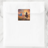 TEXAS das schöne USA Quadratischer Aufkleber (Tasche)