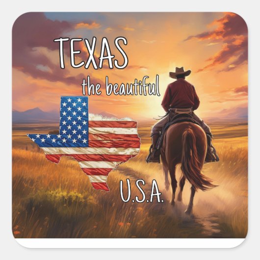 TEXAS das schöne USA Quadratischer Aufkleber (Vorderseite)