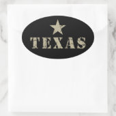 Texas, der einstündige Staat Ovaler Aufkleber (Tasche)