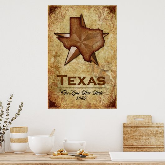 Texas - Der einstündige Staat Poster (Küche)