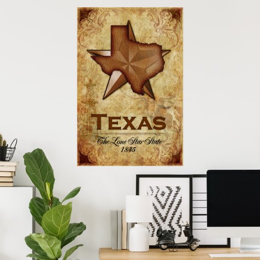 Texas - Der einstündige Staat Poster (Heimbüro)