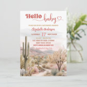 Texas Desert Baby Dusche Hallo Baby Einladung (Stehend Vorderseite)